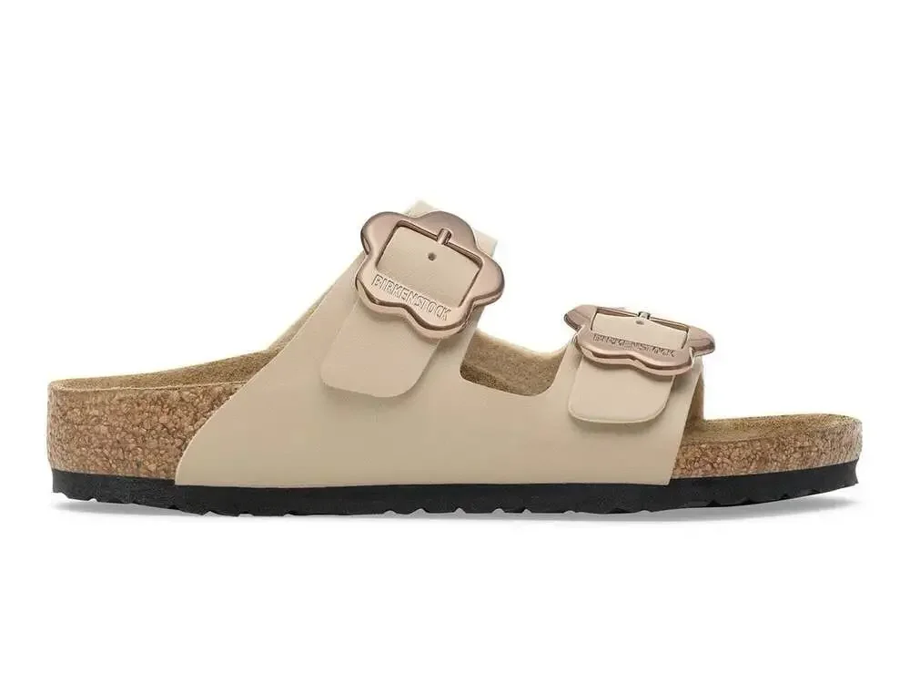 Birkenstock Arizona Flower Buckle Kids Sandals Beige EU 33 Narrow 1030419